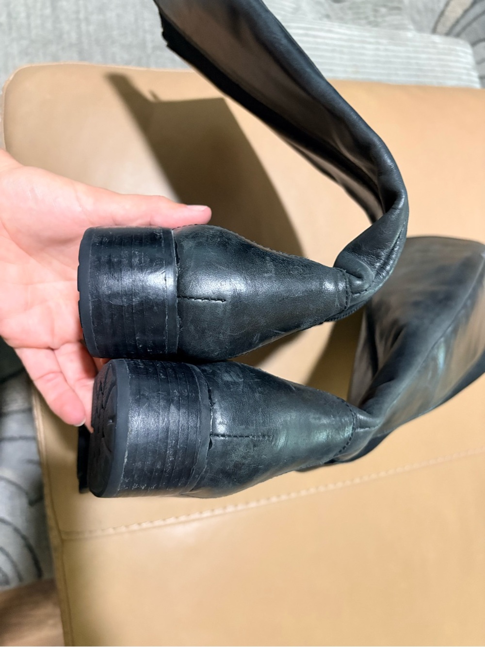 Born Black Over-the-Knee Leather Boots - Picture 4 of 7